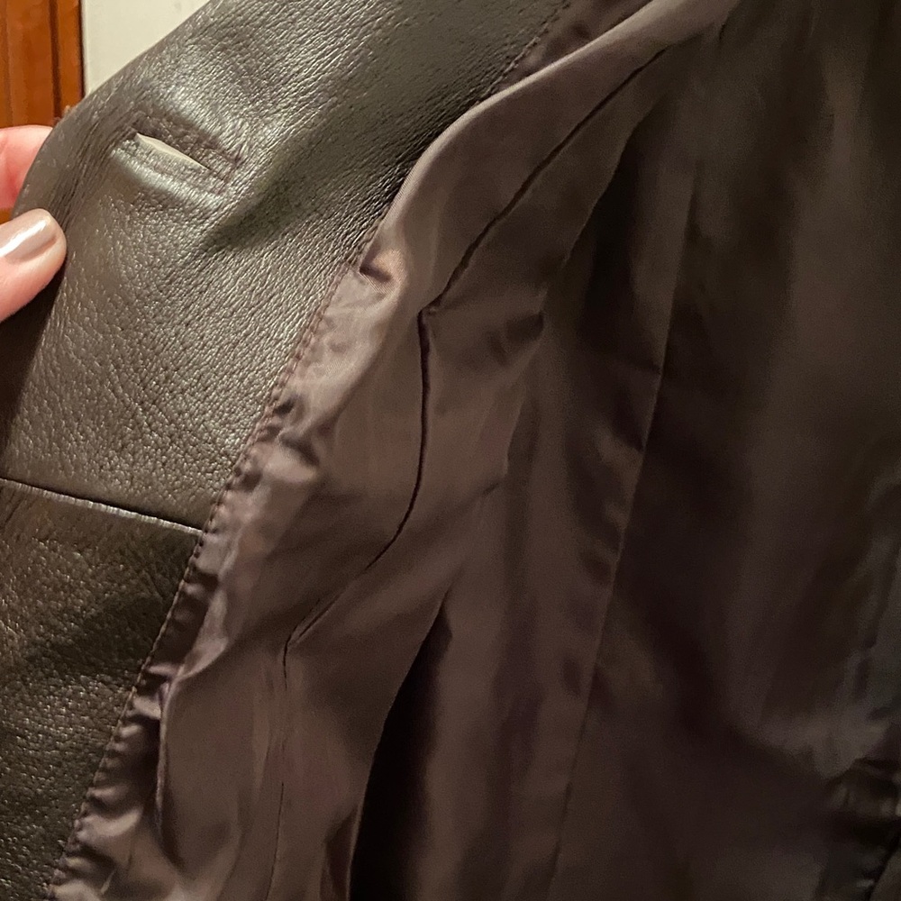 Classic Dark Brown Leather Jacket for Women - Picture 4 of 7